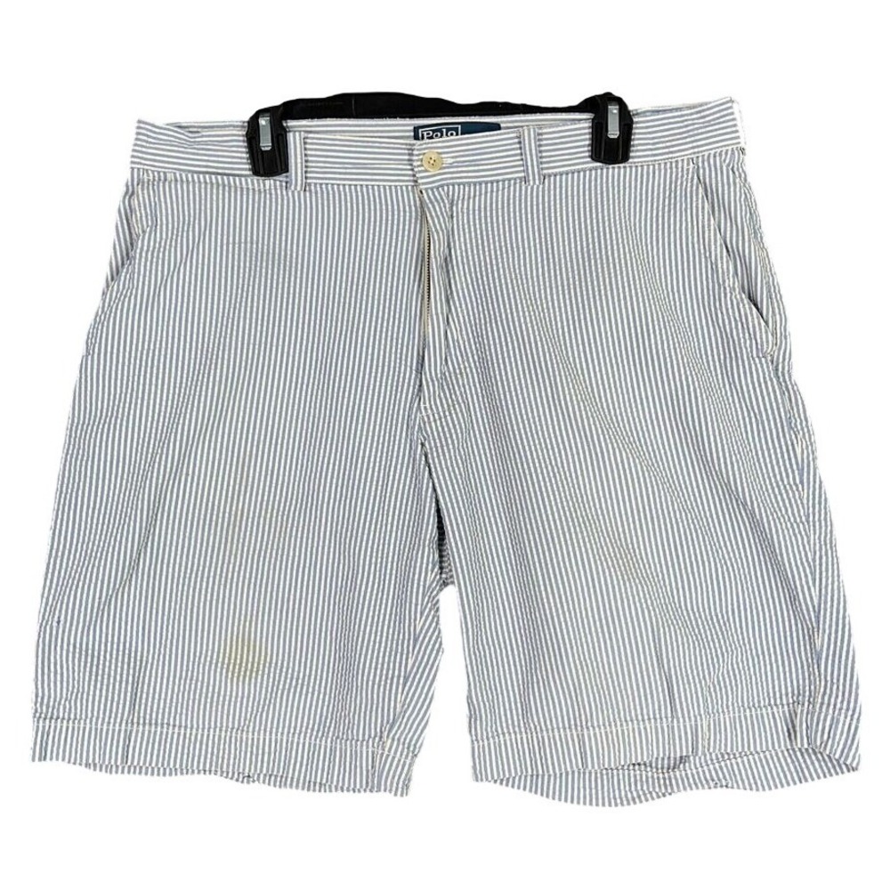 Polo‎ Ralph Lauren Prospect Seersucker Short Men 35 Cotton Casual Classic Fit
